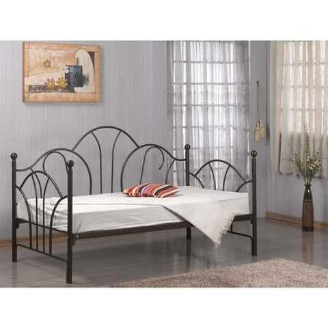 Image of Twin size Day Bed Frame with Slats in Bronze Metal Finish