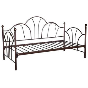 Twin size Day Bed Frame with Slats in Bronze Metal Finish