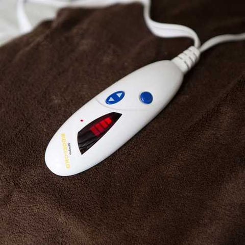 Image of Super Soft Microplush Heated Electric Warming Throw Blanket in Chocolate Brown