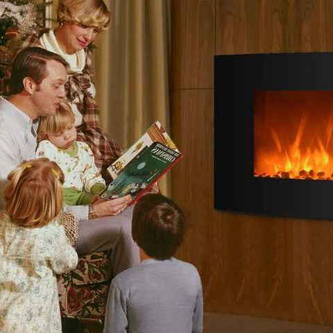 Image of Curved Wall Mount 35-inch Electric Fireplace Heater