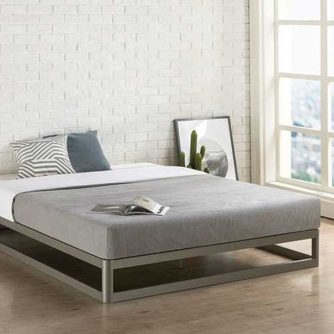 Image of King size Modern Low Profile Heavy Duty Metal Platform Bed Frame