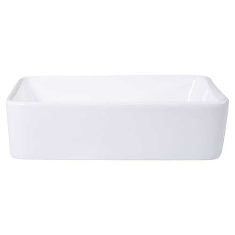 Image of Modern 19-inch Rectangular Ceramic Vessel Basin Bathroom Sink