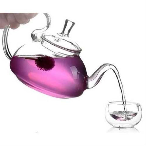 Image of 8-Piece Glass Teapot Set with 6 Glasses and Warmer