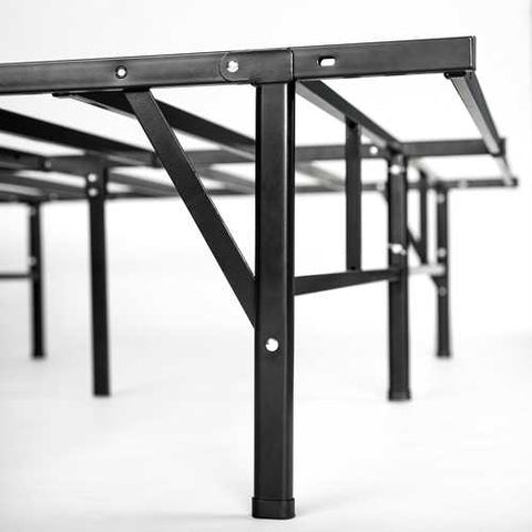 Image of Queen size Sturdy Black Metal Platform Bed Frame