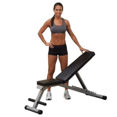 Image of Multi-position Weight Training Flat Incline Decline Folding Exercise Bench