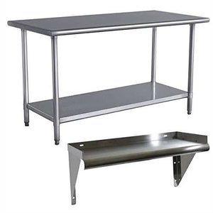 Stainless Steel 48 x 24 inch Utility Work Bench Table with Shelf