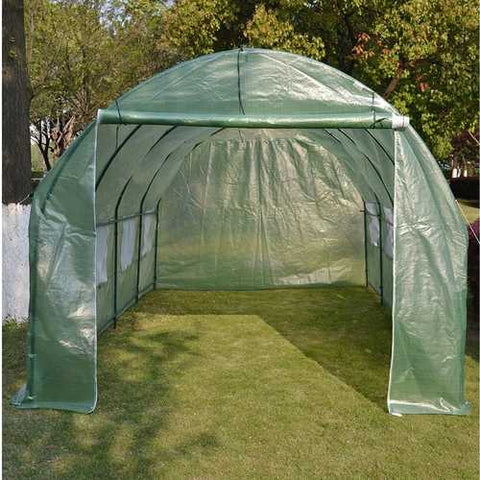 Image of Large 10 x 20 Ft Garden Greenhouse Kit with Green PE Cover