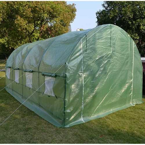 Image of Large 10 x 20 Ft Garden Greenhouse Kit with Green PE Cover