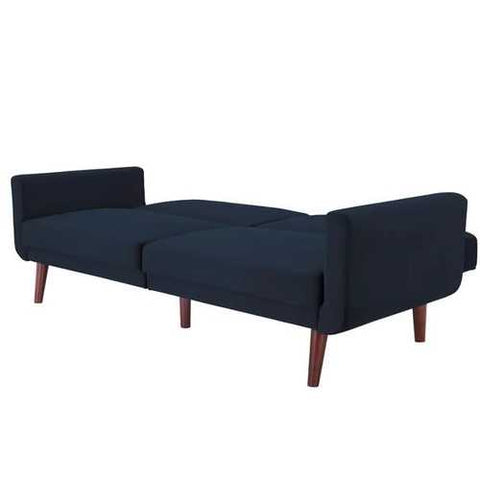 Image of Blue Velvet Modern Mid-Century Style Upholstered Sleeper Sofa Bed