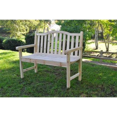 Image of Outdoor Cedar Wood Garden Bench in Natural with 475lbs. Weight Limit