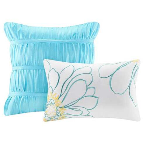 Image of Light Blue Full/Queen 5-Piece Comforter Set w/ 2 Shams & 2 Pillows