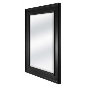 Black 27.5 x 21.5 inch Beveled Bathroom Mirror with Wall Hangers