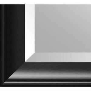 Beveled Glass Bathroom Wall Mirror with Black Frame - 34 x 28 inch