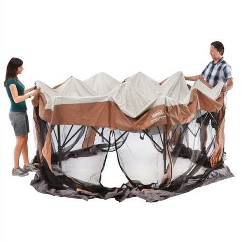 Image of Instant 12ft x 10Ft Hexagon Screened Canopy Gazebo with Removable Insect Screen