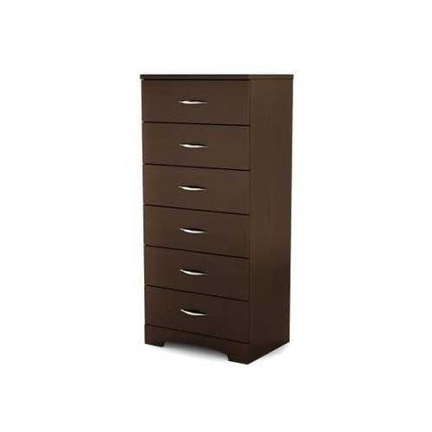 Image of Contemporary Bedroom 6 Drawer Lingerie Chest in Chocolate