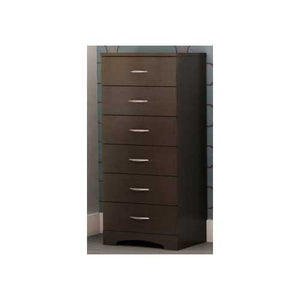 Contemporary Bedroom 6 Drawer Lingerie Chest in Chocolate