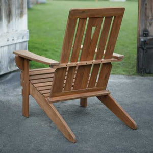 Outdoor Hardwood Square-Back Adirondack Chair with Oversized Contoured Seat