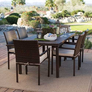 Dark Brown Weather Resistant Resin Wicker Dining Chair Armchair