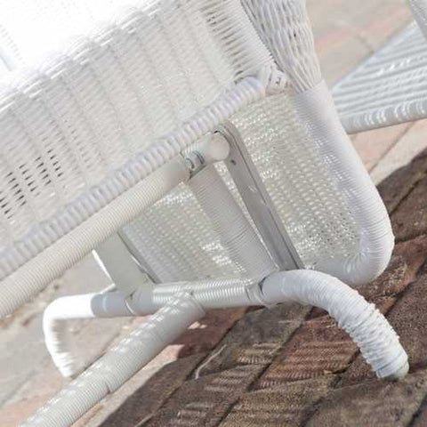 Image of White Resin Wicker Outdoor 2-Seat Loveseat Glider Bench Patio Armchair