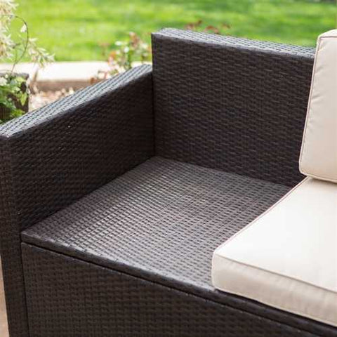 Image of Outdoor Wicker Resin 4-Piece Patio Furniture Dinning Set with 2 Chairs Loveseat and Coffee Table