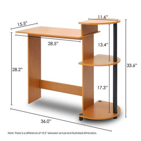 Image of Simple Modern Home Office Computer Desk in Cherry Black Finish