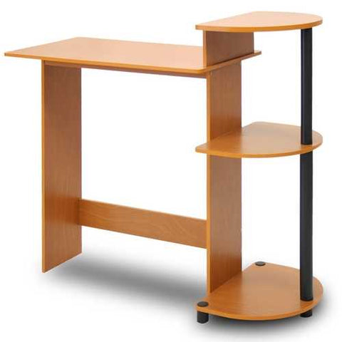 Image of Simple Modern Home Office Computer Desk in Cherry Black Finish