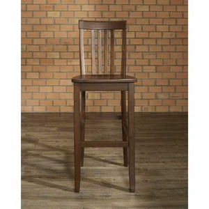 Set of 2 - Solid Hardwood 30-inch Bar Stools in Wood Mahogany Finish