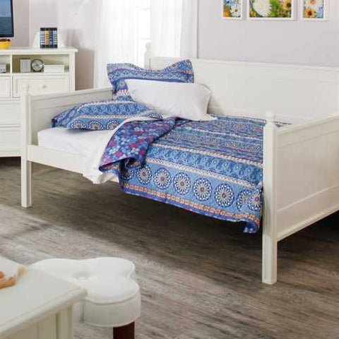 Image of Full size White Wood Daybed with Pull Out Trundle