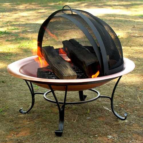 Image of Classic 30-inch Copper Fire Pit with Dome Screen