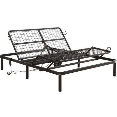 Image of Full size Sturdy Black Metal Adjustable Bed Base with Remote