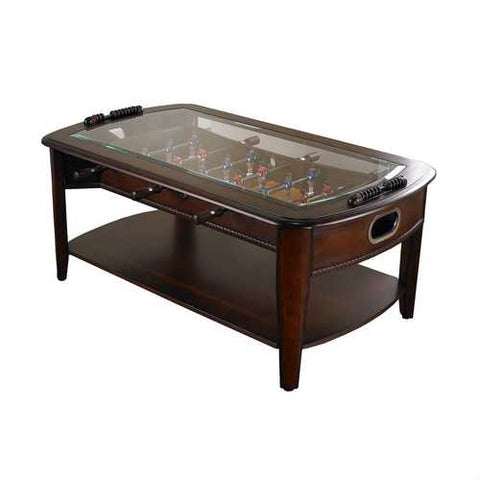 Image of Solid Hardwood and Glass Foosball Table Coffee-table