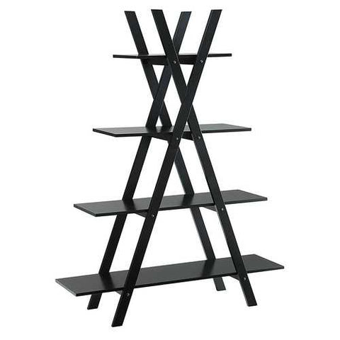 Image of Modern A-Frame 4-Shelf Bookcase Bookshelf Display Shelves