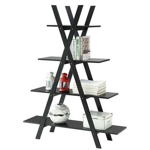 Image of Modern A-Frame 4-Shelf Bookcase Bookshelf Display Shelves