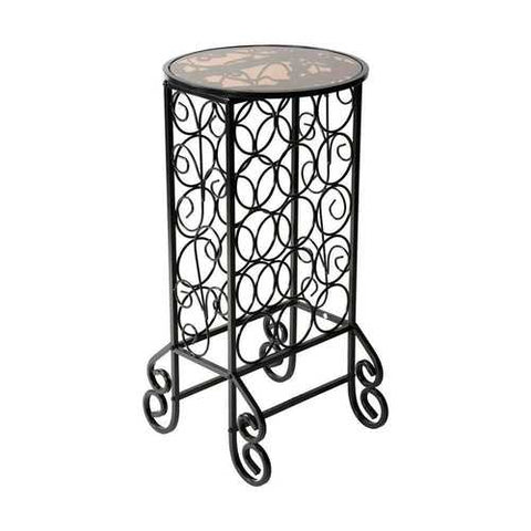 Image of Black Iron 15-Bottle Wine Rack Accent Table