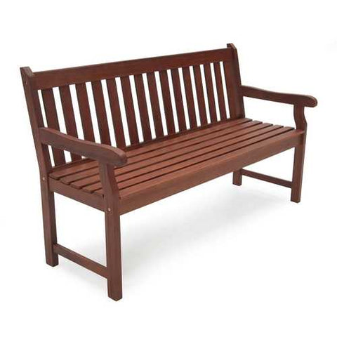 Image of 4-Ft Outdoor Love-seat Garden Bench in Natural Wood Finish