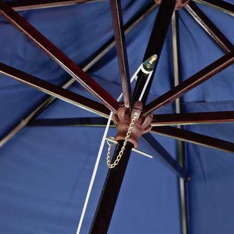 Image of Navy Blue 11-Ft Patio Umbrella with Antique Bronze Pole and Base