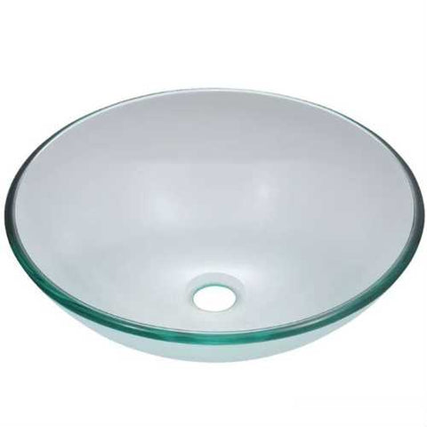 Image of Crystal Clear Tempered Glass Round Bathroom Vessel Sink