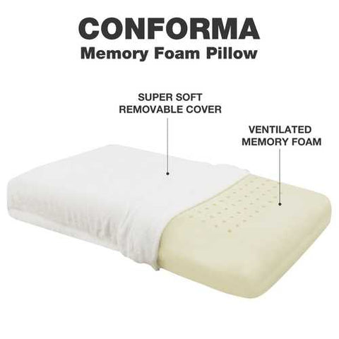 Image of Queen size Ventilated Memory Foam Pillow with Cover - Medium Firm