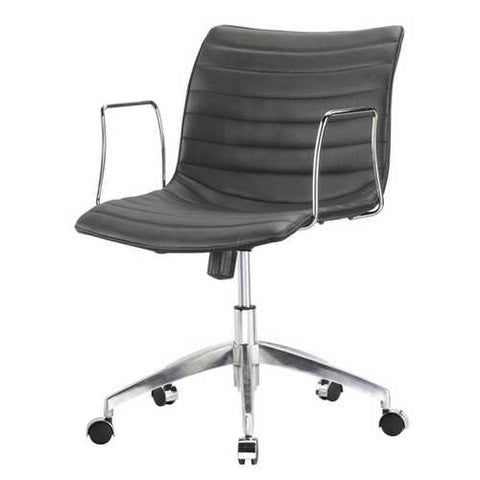 Image of Black Mid-Back Modern Mid-Century Style Comfortable Office Chair