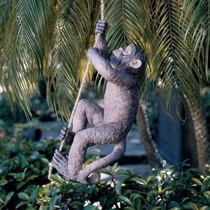 Outdoor Monkey Garden Statue Climbing Hemp Rope