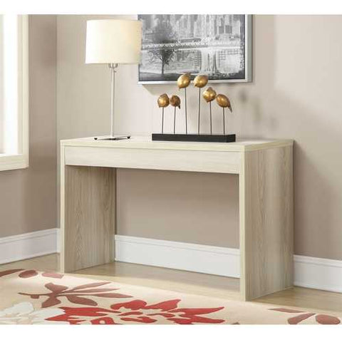 Image of Contemporary Sofa Table Console Table in Weathered White Wood Finish