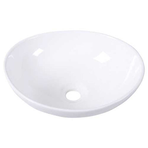 Image of Contemporary Oval Basin Round Vessel Bathroom Sink in White