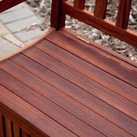 Image of Outdoor Wooden Storage Bench for Patio Garden Backyard