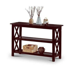 Cappuccino Wood Sofa Table Bookshelf