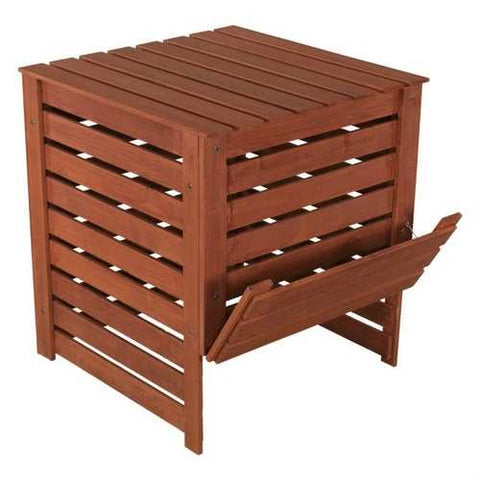 Image of Outdoor 90 Gallon Solid Wood Compost Bin with Brown Finish