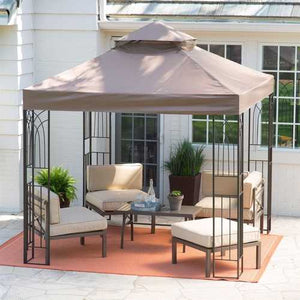 8-Ft x 8-Ft Steel Metal Frame Gazebo with Outdoor Weather Resistant Top Vent Canopy