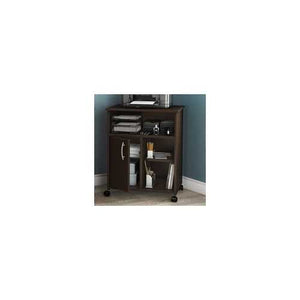 Contemporary Printer Stand Cart with Storage Shelves in Chocolate