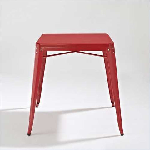 Image of Modern Classic French Cafe Style Metal Dining Table in Red