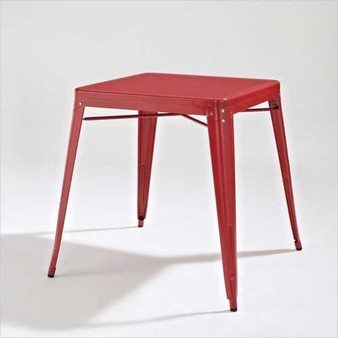 Image of Modern Classic French Cafe Style Metal Dining Table in Red