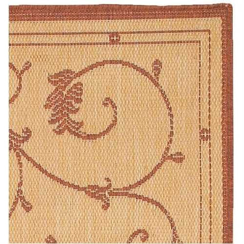 Image of 2' x 3'9 Floret Vines Leaves Floral Area Rug in Terracotta Natural